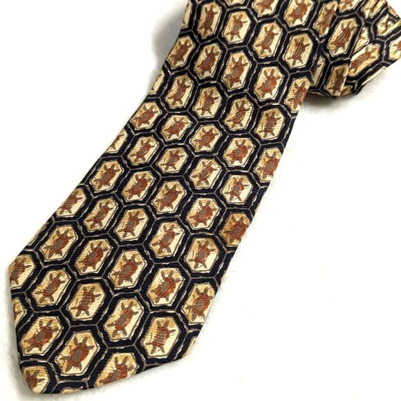 Vintage Men's 100% Silk Tie Abstract Print - By KASPER - Picture 15 of 15